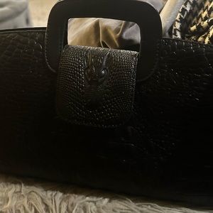Faux crocodile top handle, Clutch